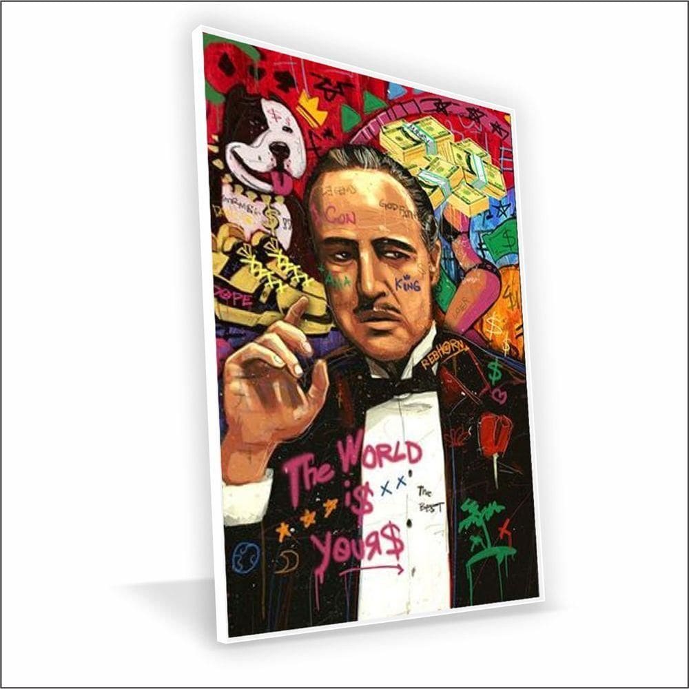 Quadro Poderoso Chefão Vinil Com Vidro Tamanho Moldura 20x30 Baixa Branca
