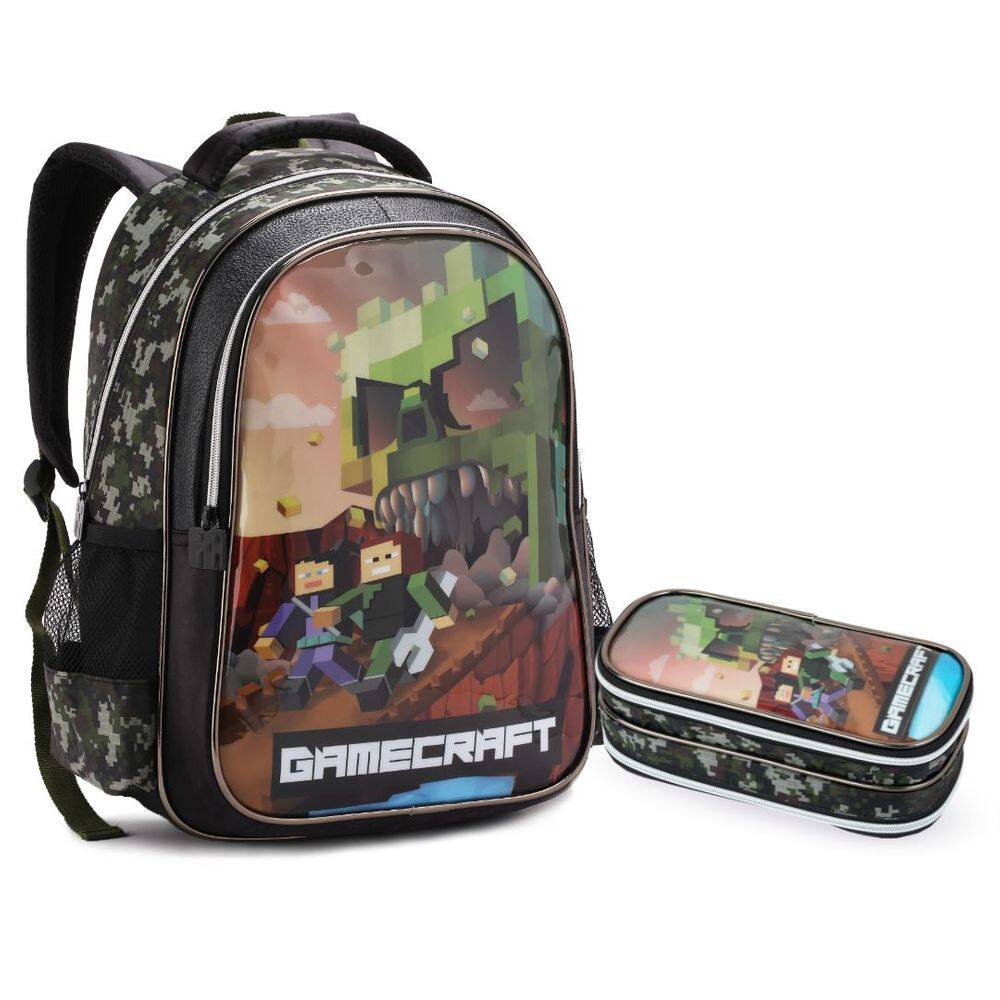 Kit Mochila e Estojo Creche Infantil Gamecraft