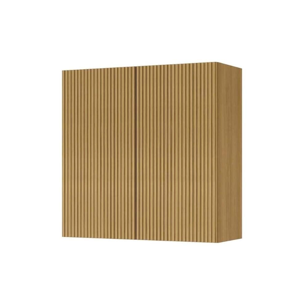 Armário Aéreo p/ Cozinha Rainha c/ 2 Portas Ripadas 80 cm Nature - Nesher