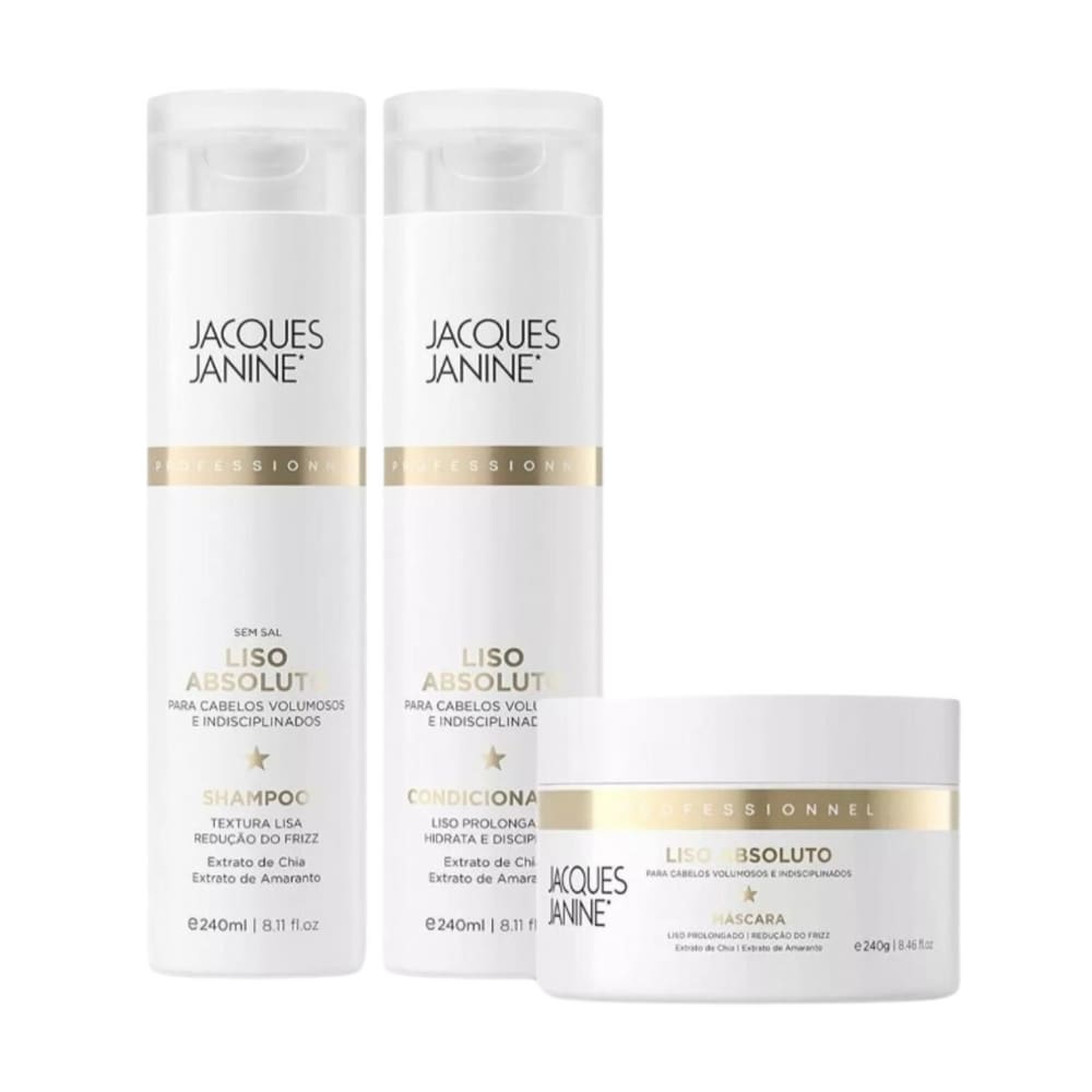 Kit Jacques Janine Liso Absoluto Sh + Cond + Mascara 240g