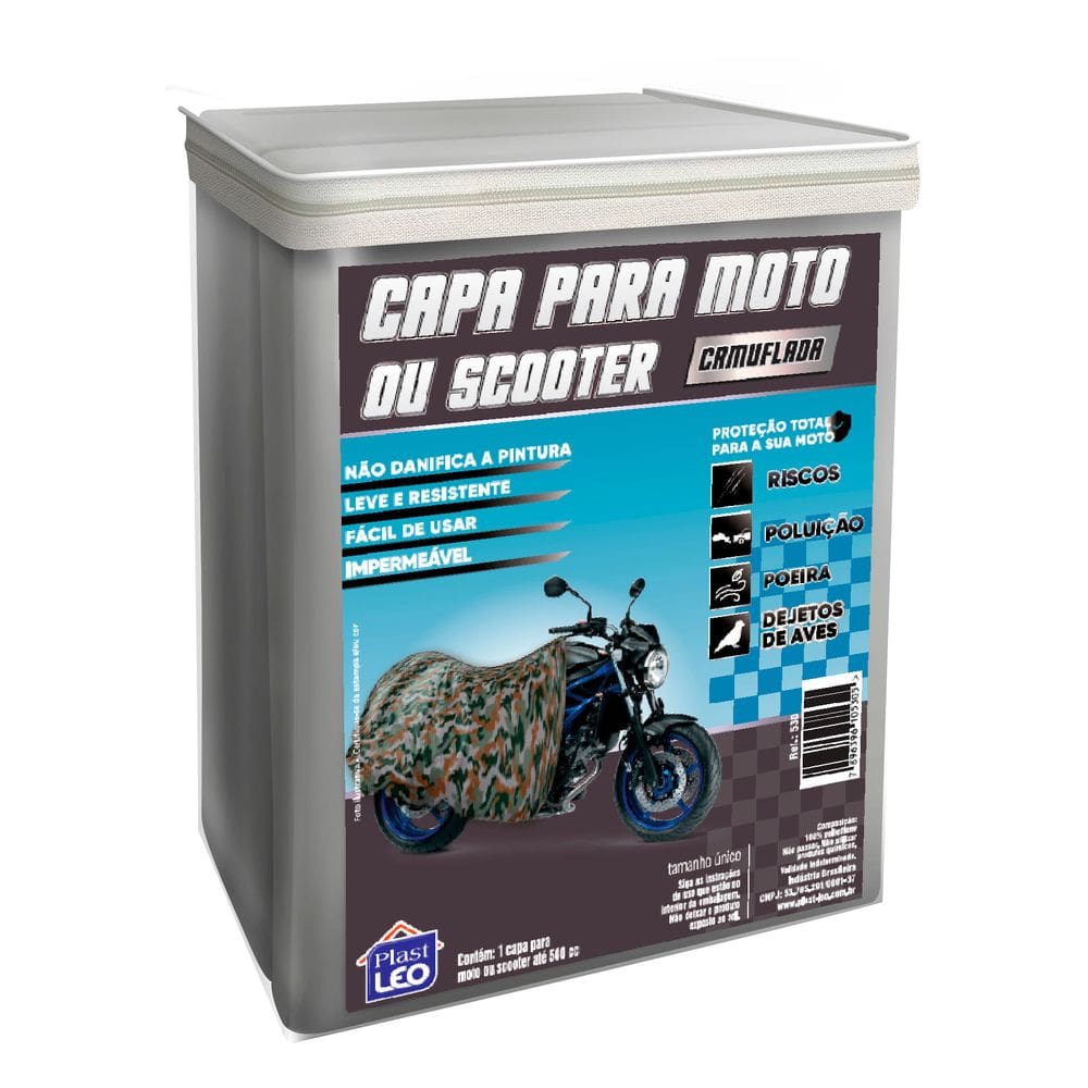 Capa para Moto Vinil Camuflada Plast Leo 530 Tamanho Único