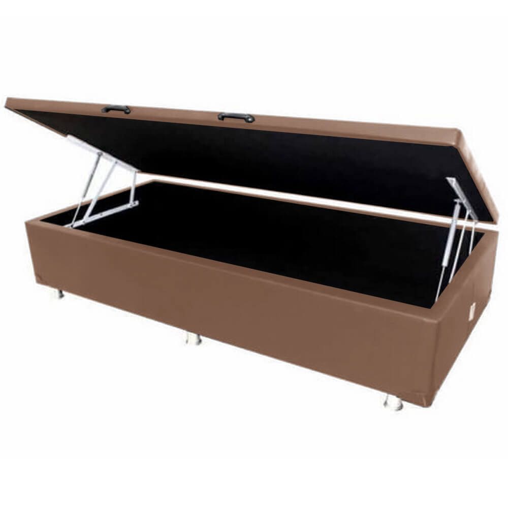 Base Box Com Baú Solteiro 36x88x188 Cor Marrom