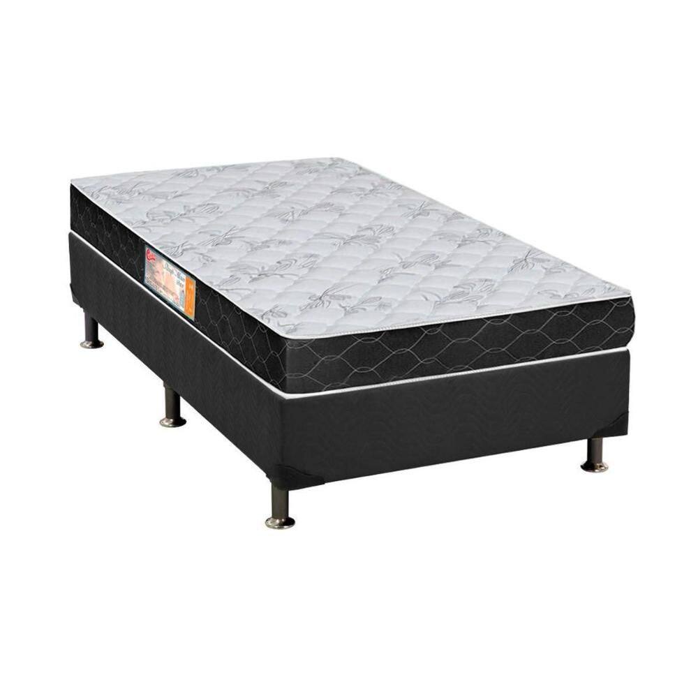 Conjunto Box Solteiro: Colchão Espuma Castor Sleep Max + Base CRC Suede Gray (88x188)