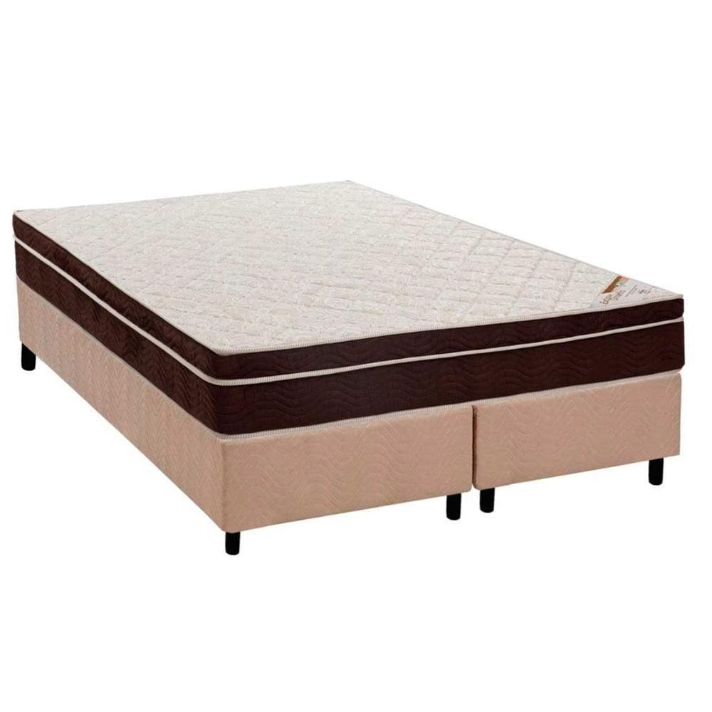 Cama Box Queen: Colchão Ortopédico Ortobom Exclusive + Base CRC Suede Clean (158x198)