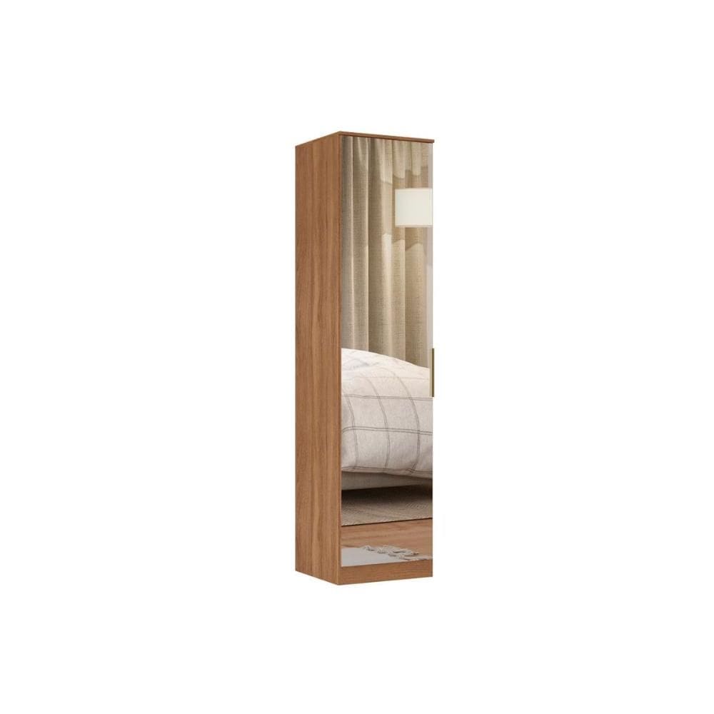 Módulo de Quarto Casal Guarda Roupa 71230K Irlanda c/ 1 Porta c/ Espelho Amêndola Touch - Demóbile