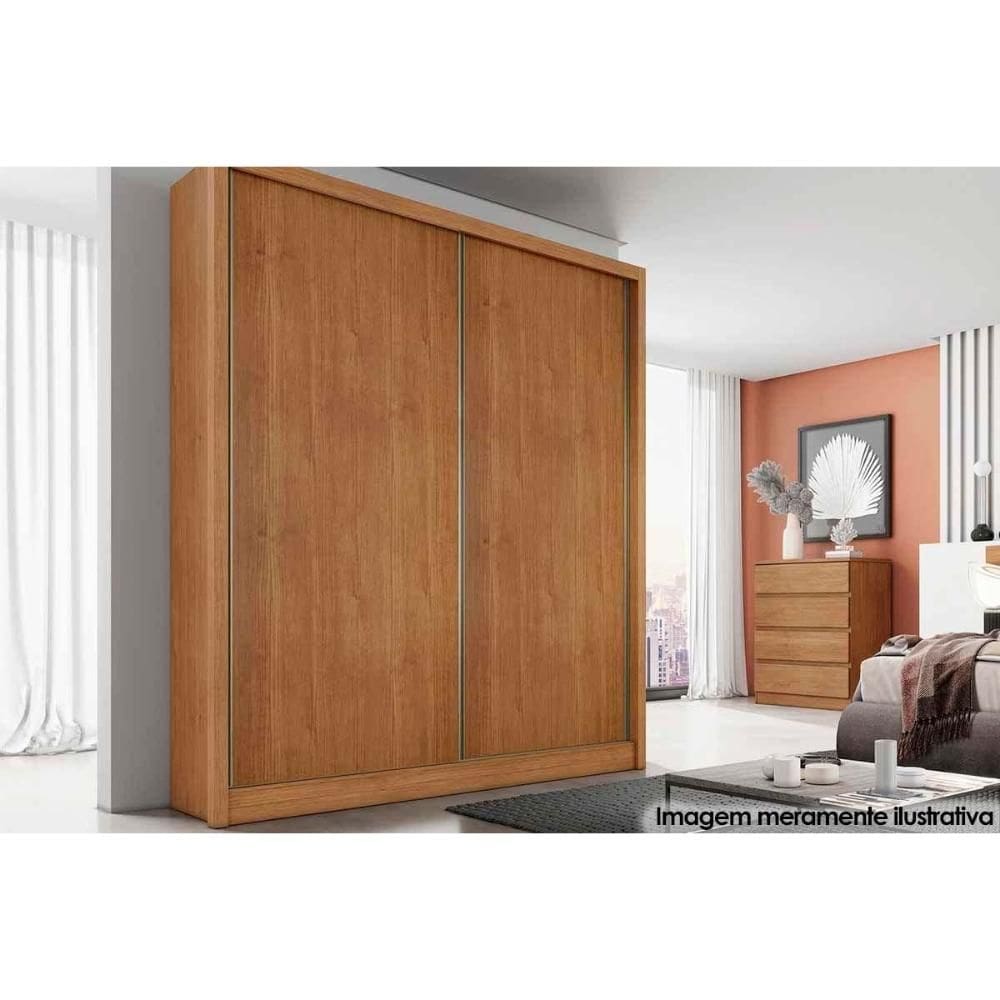 Quarto Modulado Rizon 2 Portas de Correr e 3 Gavetas Virtus/Toledo Cumaru - Novo Horizonte