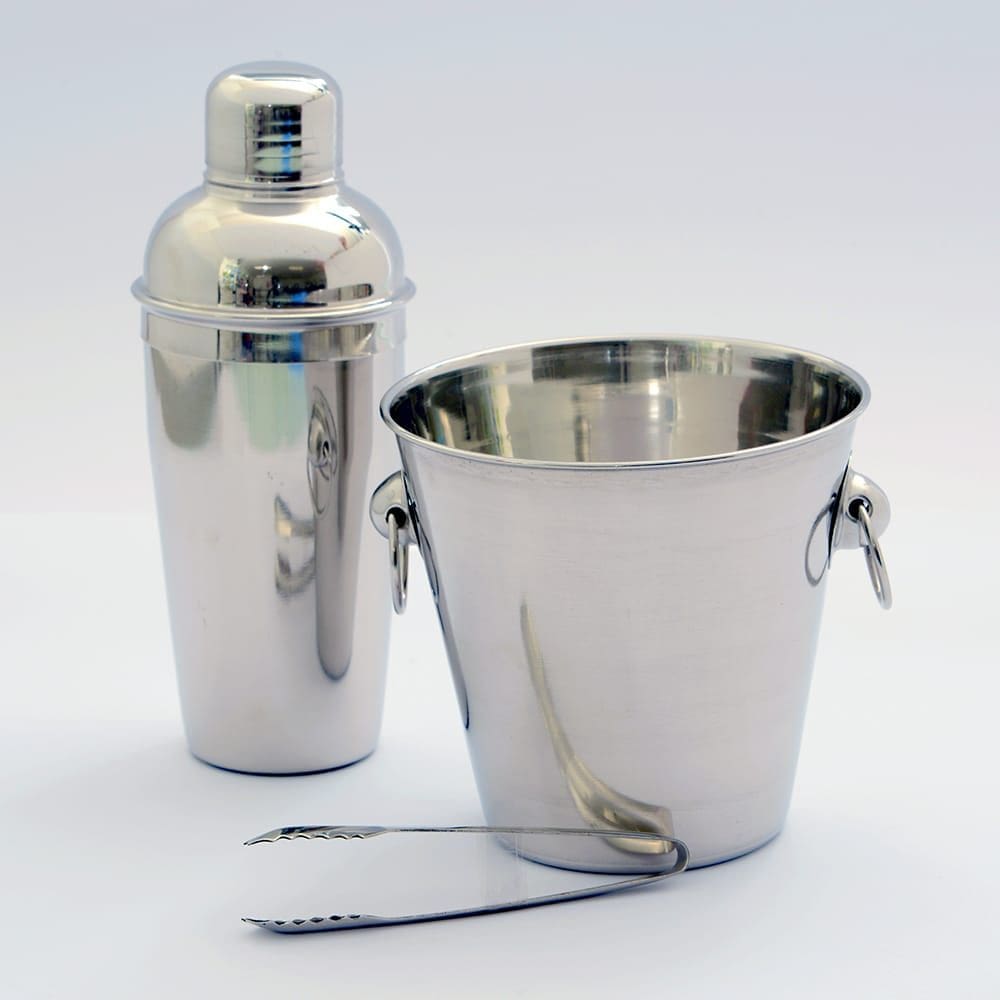 Kit Bar 3 Peças (Balde / Pegador / Coqueteleira 500Ml) - Ad