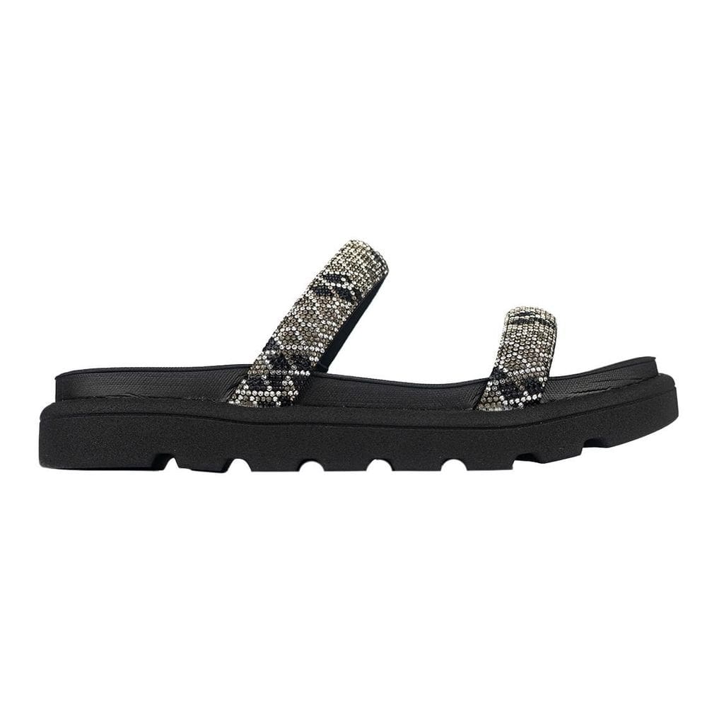 Sandália Papete Vizzano Flat Form Tiras Metalizada