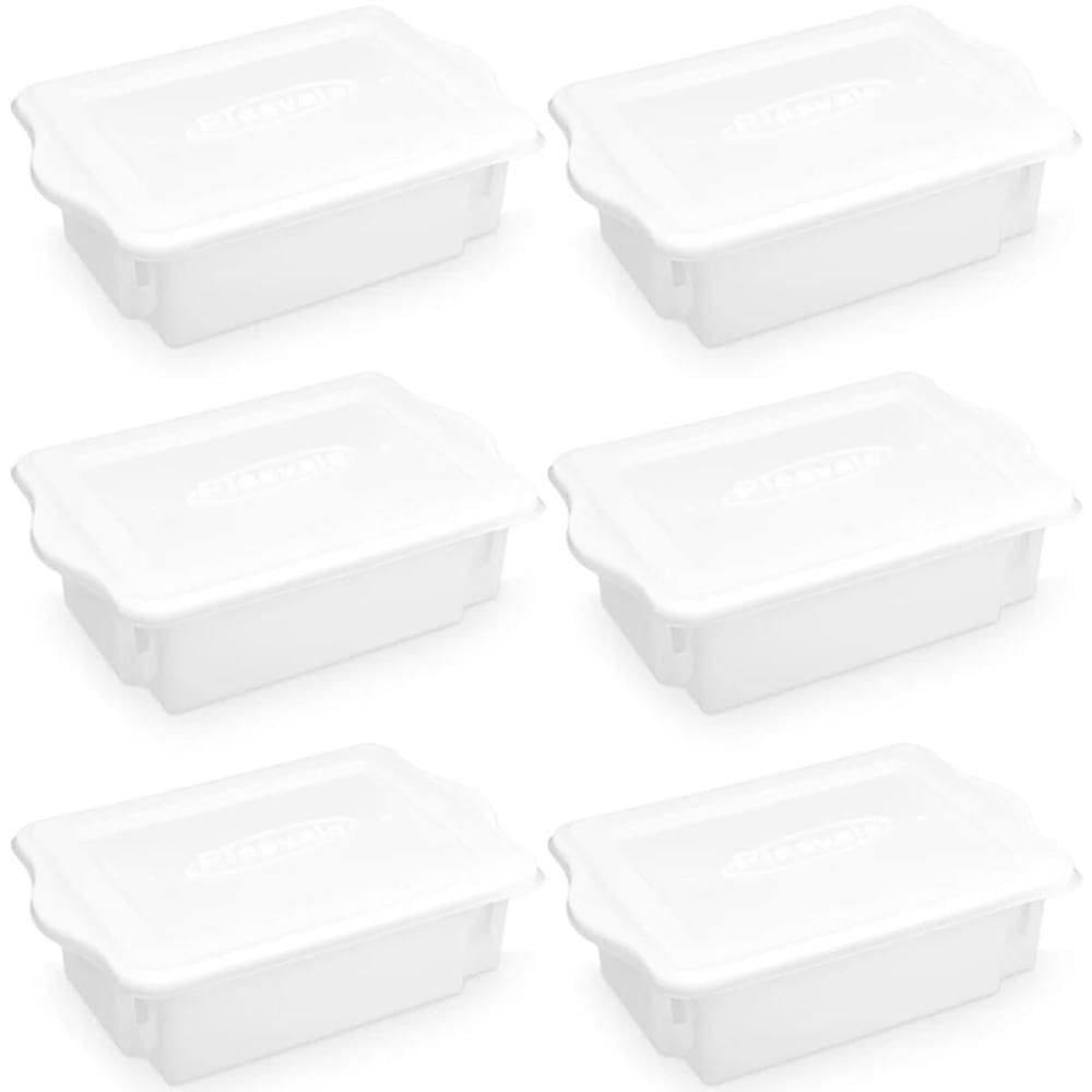 6 Cestos Organizadores para Cozinha 10L Caixas Plásticas Organizadoras Alimentos com Tampa