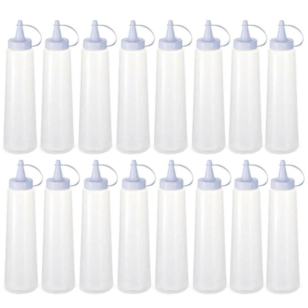 Kit 16 Bisnagas Plásticas Grandes 400ml Molhos Maionese Ketchup Mostarda Plasvale