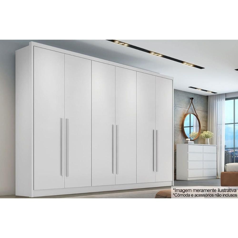 Guarda Roupa Casal 6 Portas e 8 Gavetas Robust/Livorno Plus Branco - Novo Horizonte
