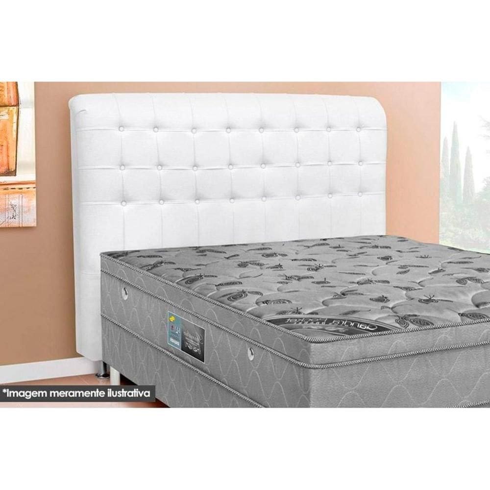Cabeceira Cama Box Estofada Queen Dama Plus Courano Branco - Simbal