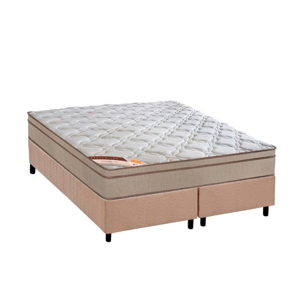 Conjunto Box Queen: Colchão Molas Castor Bonnel Revolution + Base CRC Suede Clean (158x198)