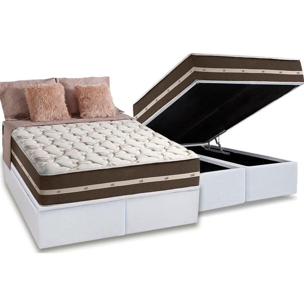 Conjunto Box Baú King: Colchão Molas D Angelis Anjos Superlastic Classic + Base CRC Courano White (193x203)
