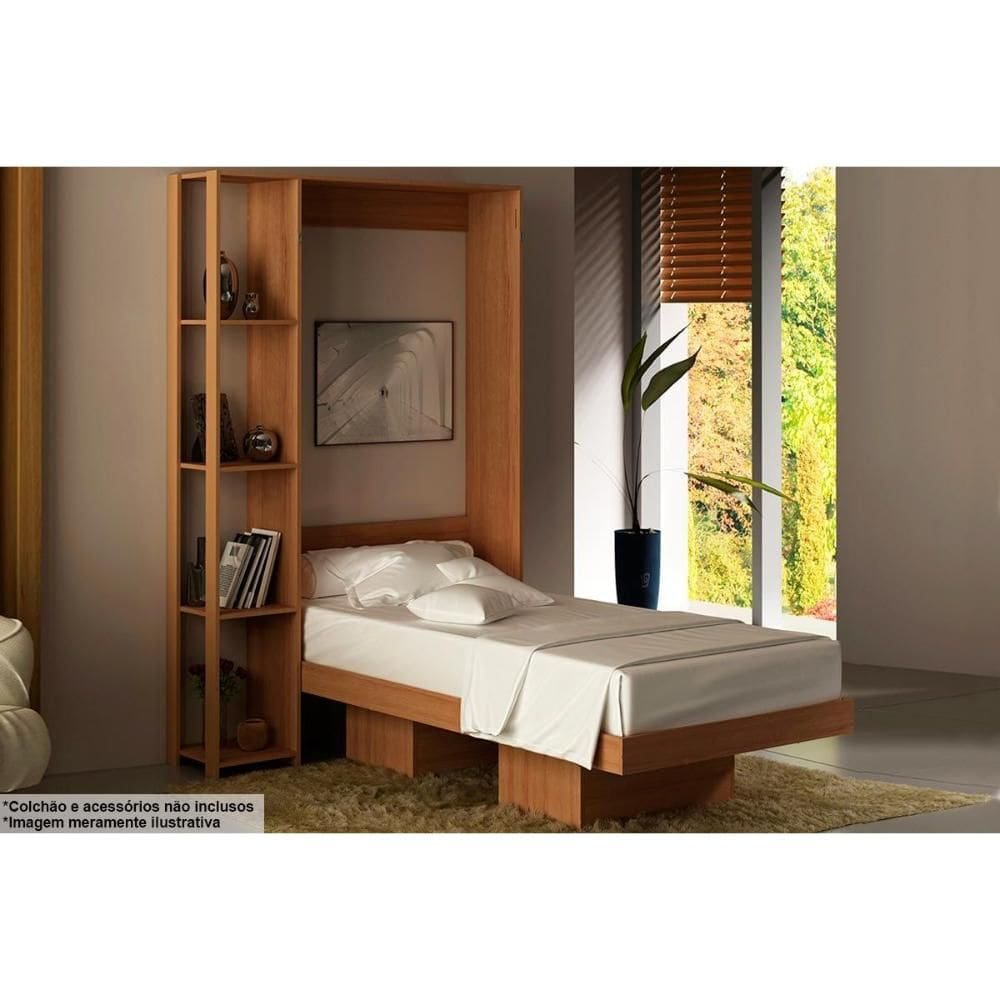 Cama Multifuncional Juvenil Articulada Dobrável CM8013 Amêndoa - Tecno Mobili