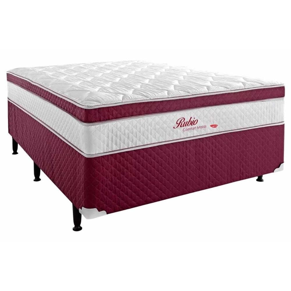 Cama Box Conjugado Casal: Colchão Molas Bonnel Rubio (138x188x57) - Herval