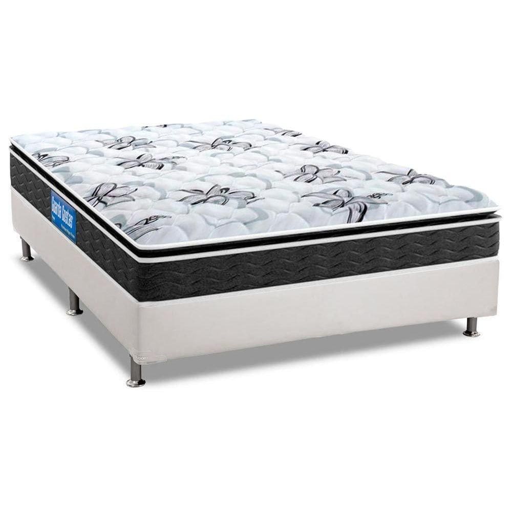 Conjunto Box Casal: Colchão Espuma Probel D40 Guarda Costas Premium Hiper Firme + Base CRC Courano White (138x188)
