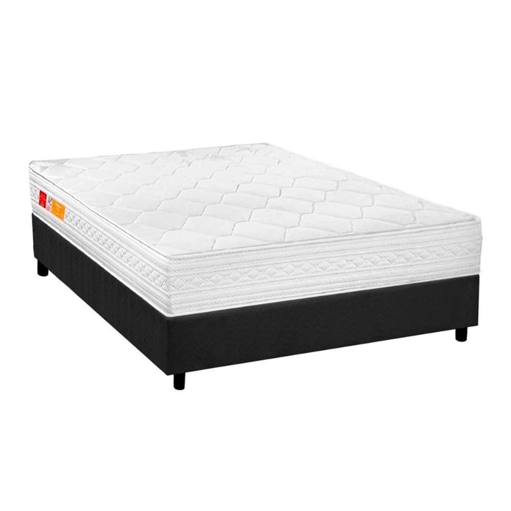 Conjunto Box Casal: Colchão Espuma Orthocrin D33 Royal Plus + Base CRC Suede Gray (138x188)