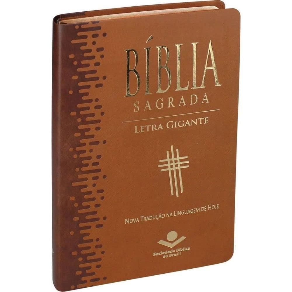 Biblia Sagrada Letra Gigante Capa Nobre Marrom