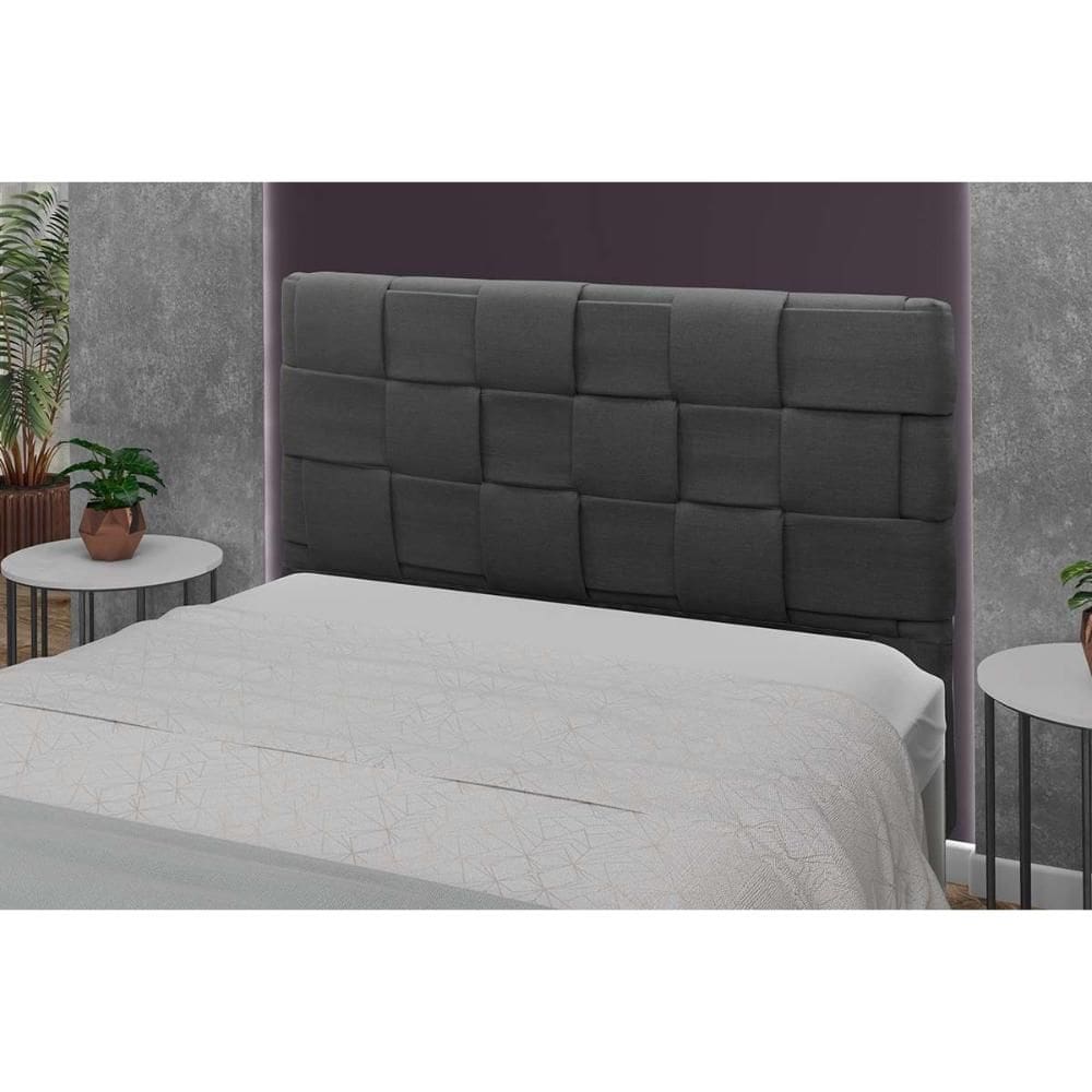 Cabeceira Cama Box Estofada Queen Ravena Plus Queen 160 Cinza - Simbal