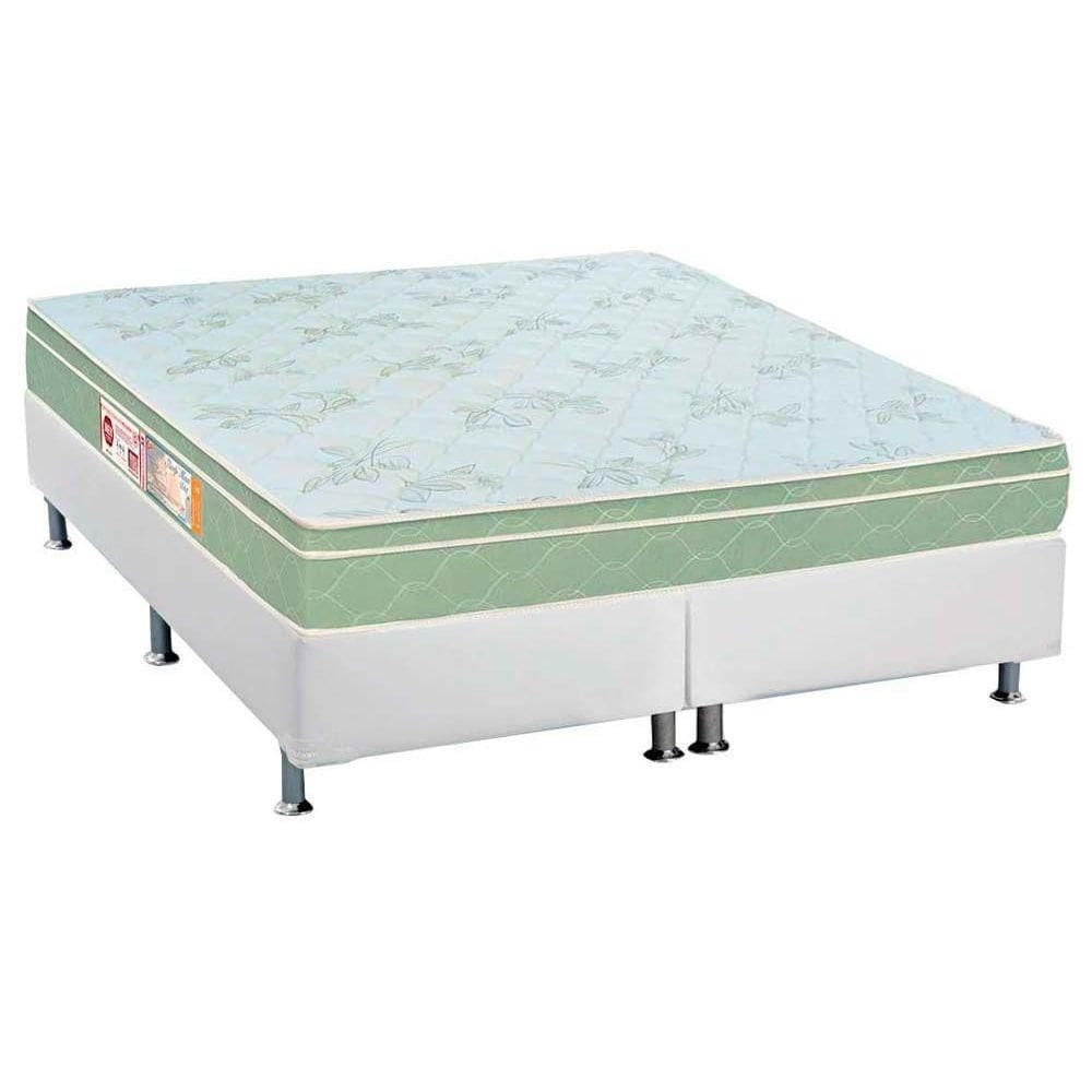 Cama Box King: Colchão Espuma Castor D33 Sleep Max + Base CRC Courano White(193x203)