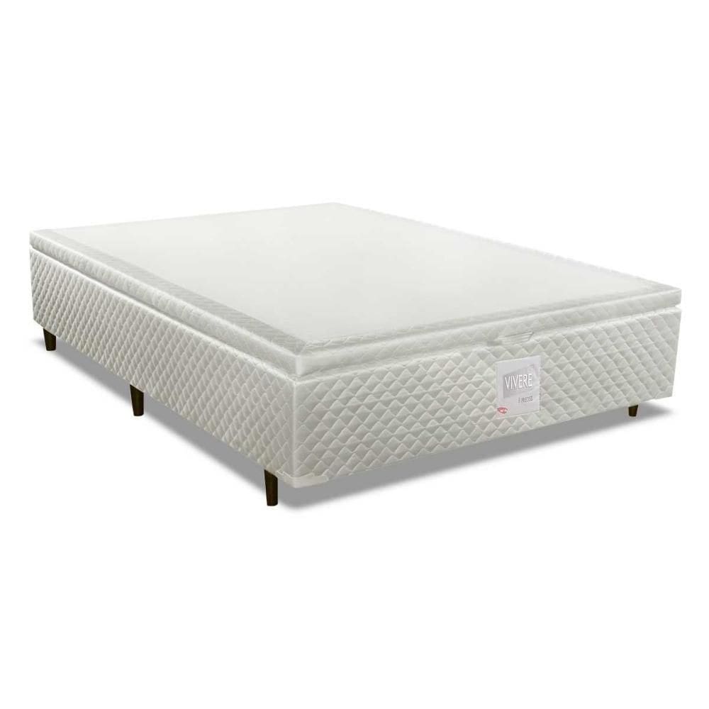 Cama Box Baú King MH1439 Bordado White (193x203x35 (2 uni 96X203)) - Herval