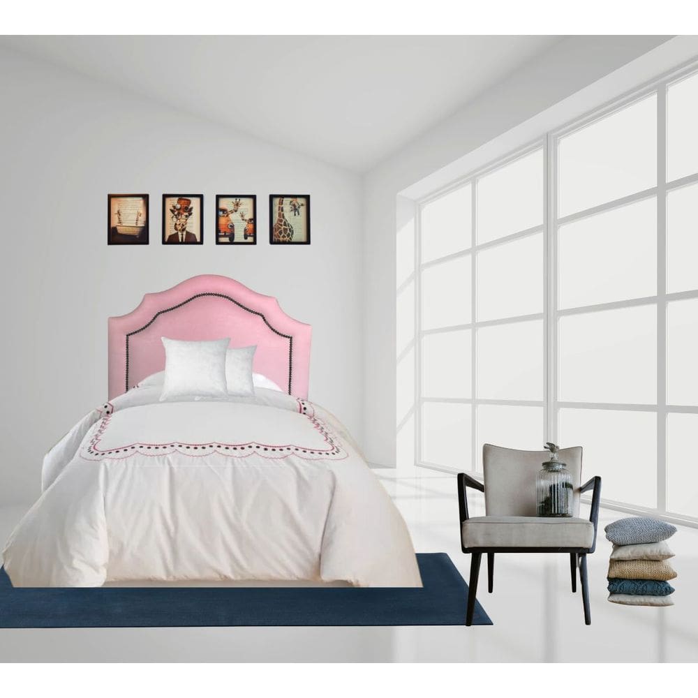 Cabeceira Cama Box Solteiro Provençal com Tachas Corino Rosa
