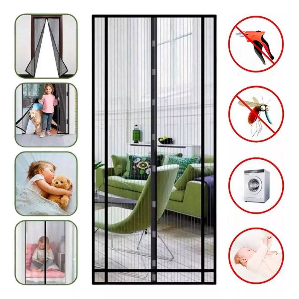 Tela Mosquiteiro com Fecho Magnético para Porta - Dimensões: 190 cm x 100 cm