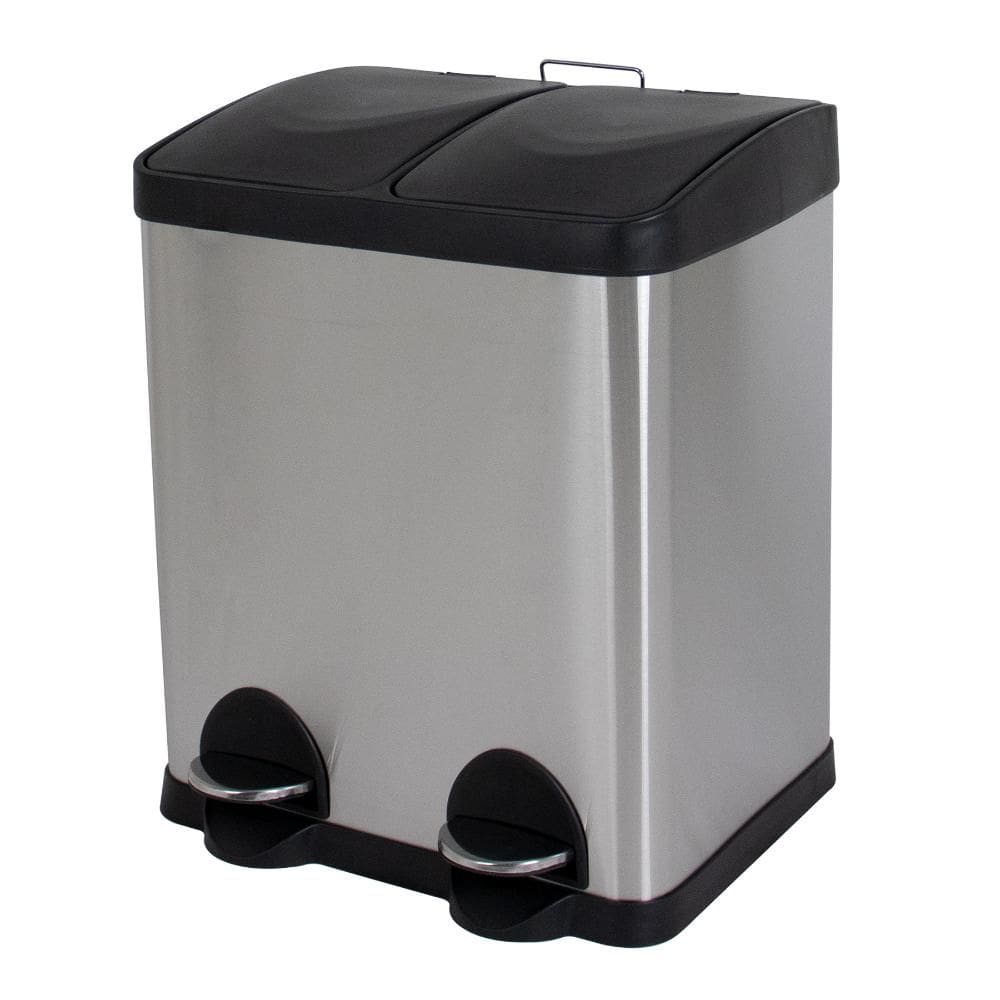 Lixeira Dupla Inox Cromada 30 litros Healer