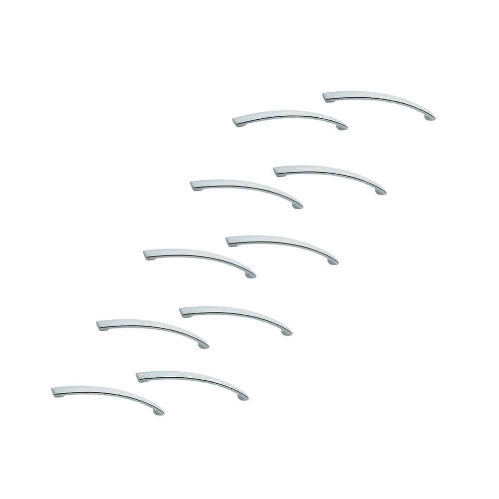 Moderno Puxador Cromado c/ Furação 12,8cm - 10 Pçs
