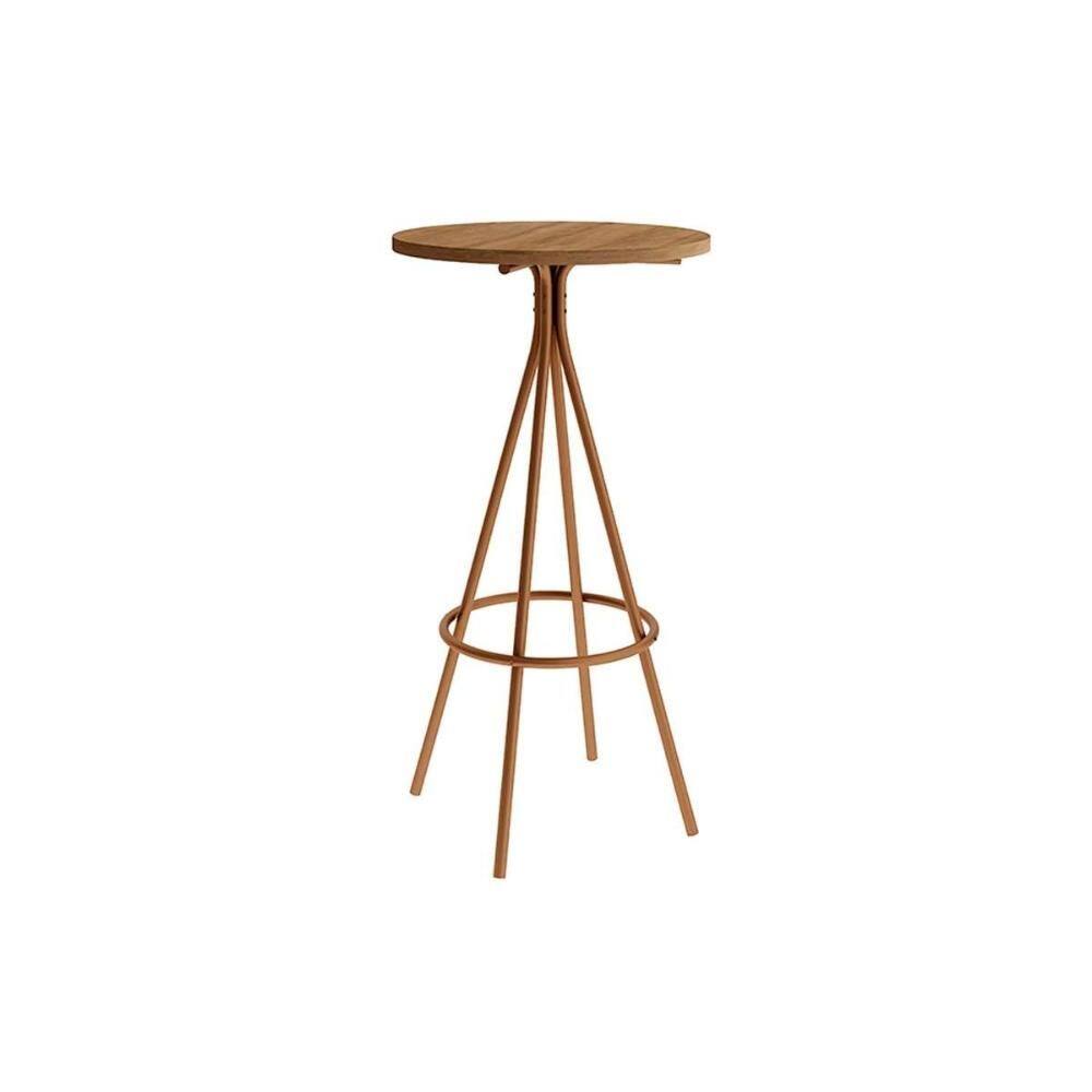 Mesa de Sala Jantar 1575 Aço c/ Tampo Madeirado 60 cm Rose/Freijo - Carraro