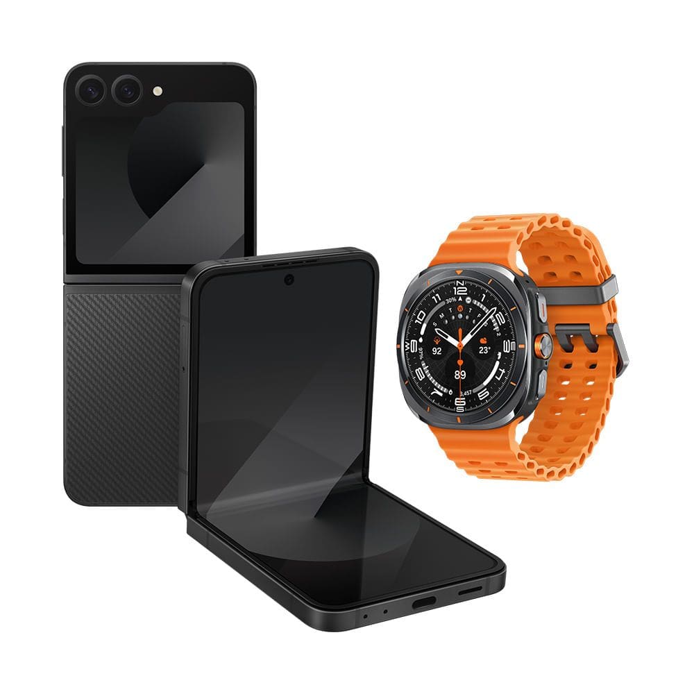 Combo Z Flip6 (512GB) Exclusive - Preto + Galaxy Watch Ultra LTE 47mm - Titânio Cinza