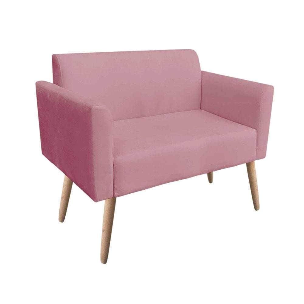 Namoradeira Marisa Suede Pés Palito Natural Rose