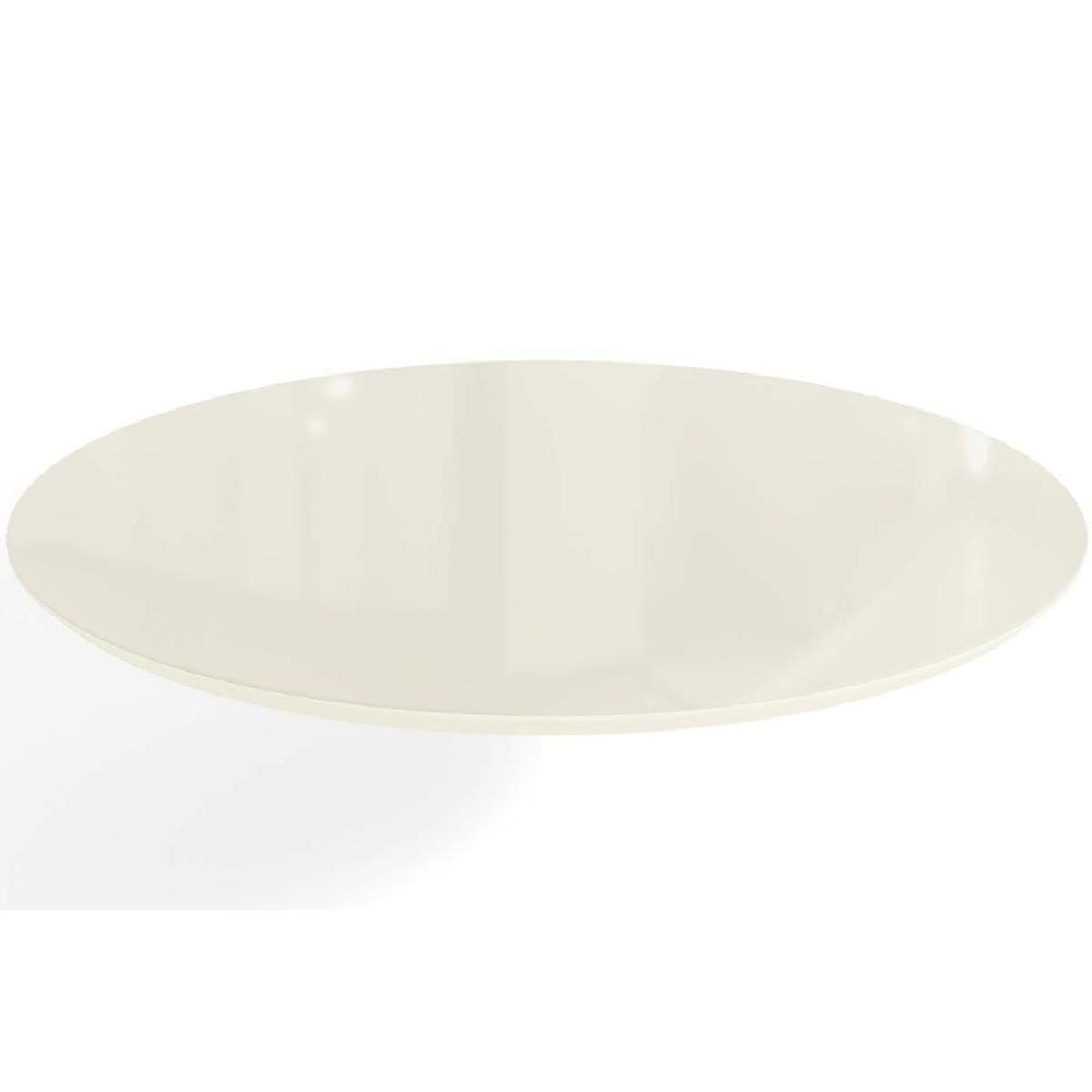 Tampo Mesa Sala de Jantar Madeirado c/ Vidro TA43 Redondo 105cm Off White/Off White - Kappesberg