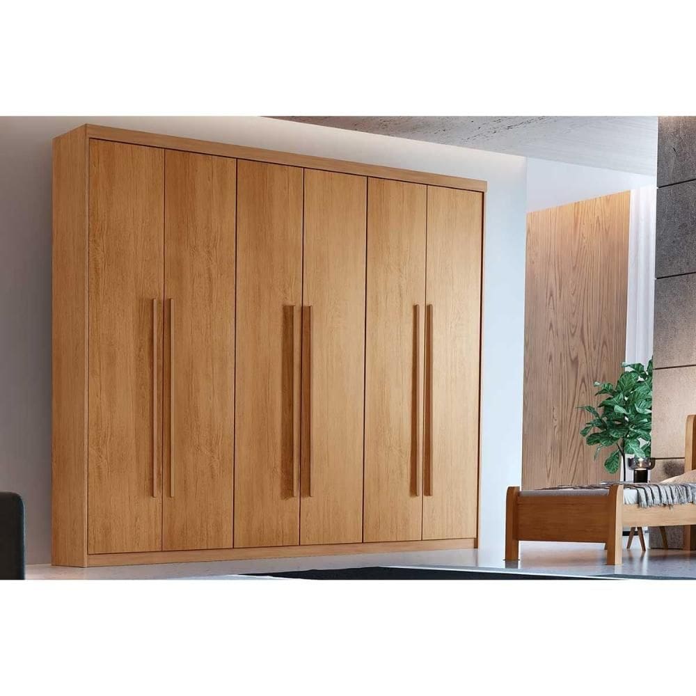 Guarda Roupa Solteiro 6 Portas e 2 Gavetas Hawaii Naturale - Rufato