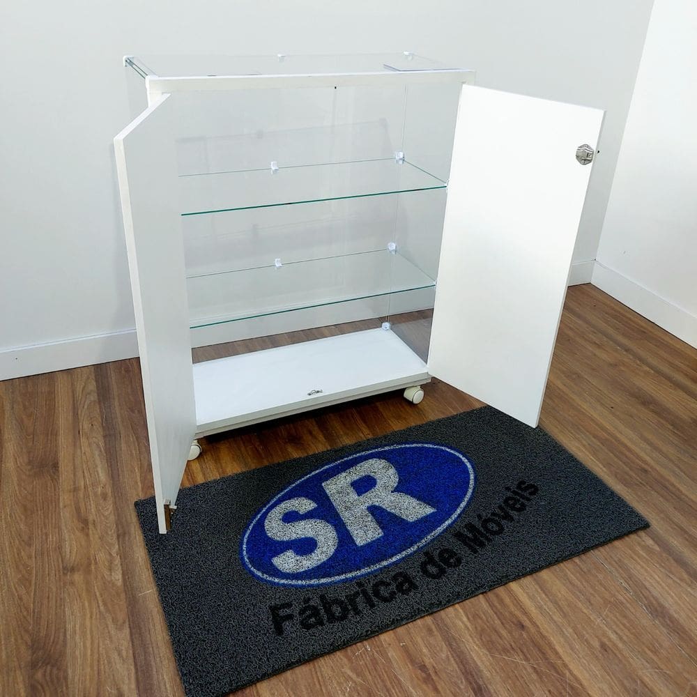 Balcão Modulado de Vidro com Porta