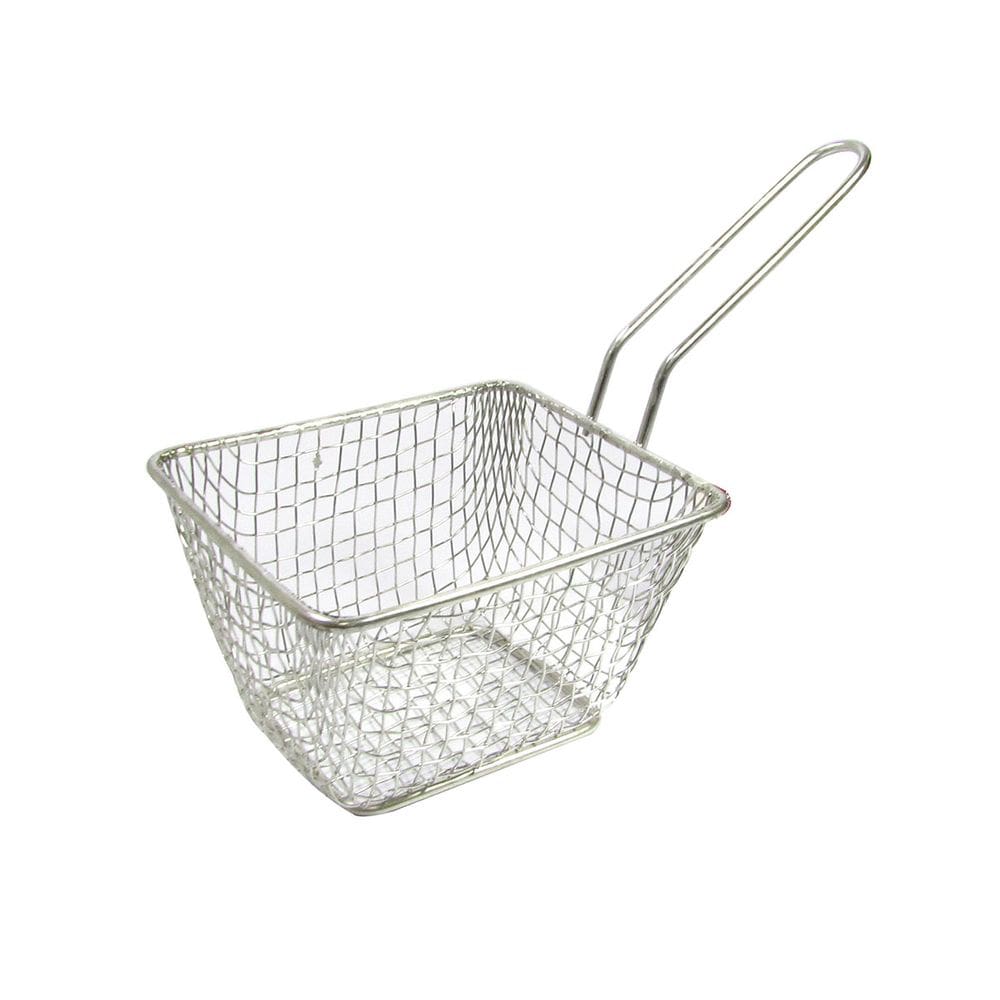 Mini Cesta De Inox Com Alça Para Servir Porções Batata Frita
