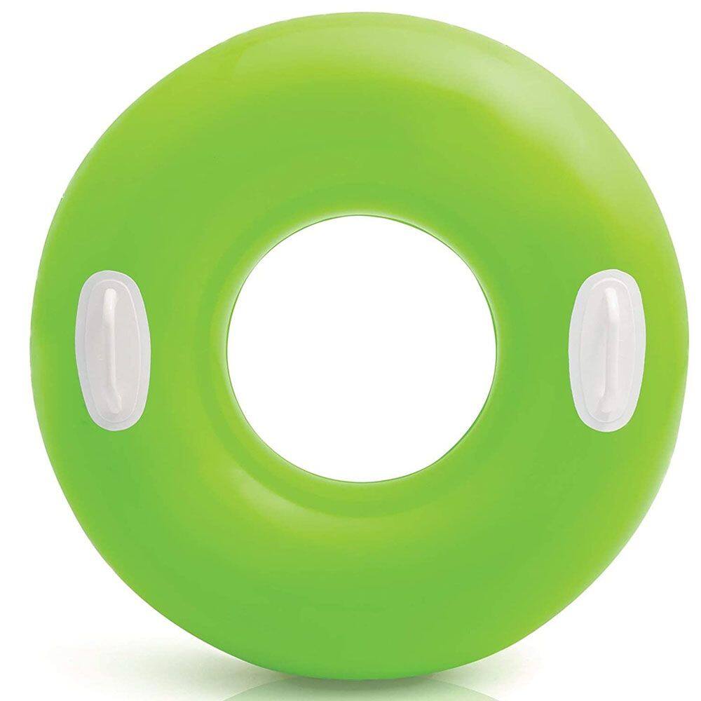 Boia redonda de piscina - Boia inflável com pegador - Boia de piscina Esmeralda Neon 76cm Intex 59258