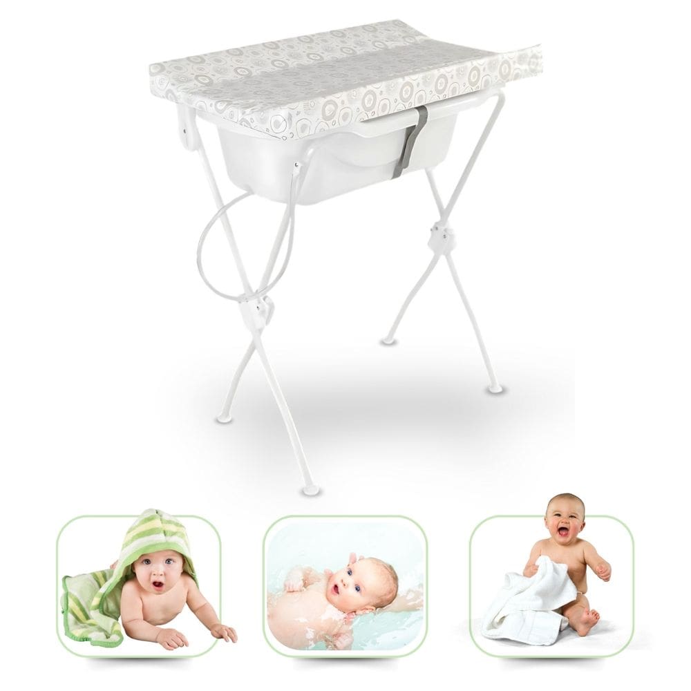Banheira de bebê até 30Kg Branca com suporte e Trocador Tutti Baby