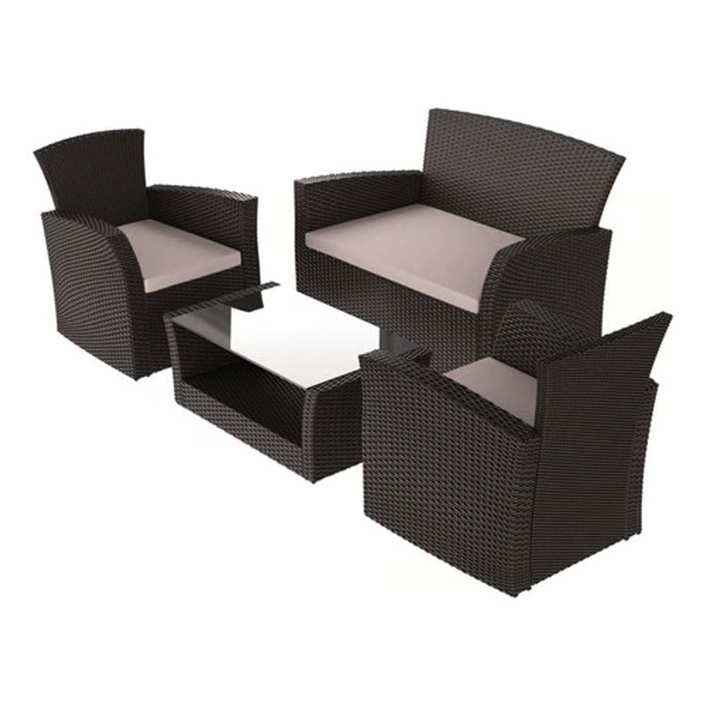 Conjunto Jardim Varanda Piscina Vime Rattan 4 Peças - Maraja