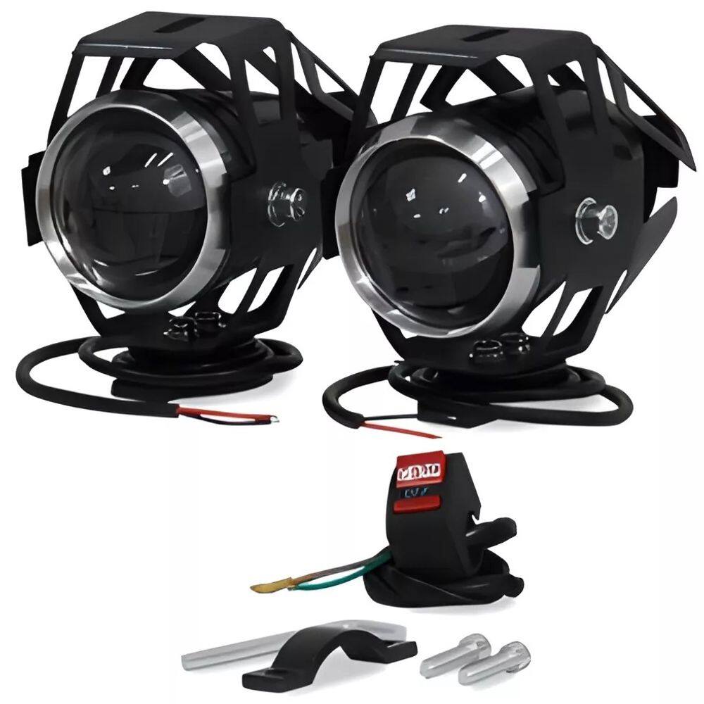 Par de Farol Auxiliar Milha Led Com Botão Liga-Desliga Função Strobo 12/ 24V MAGNETRON