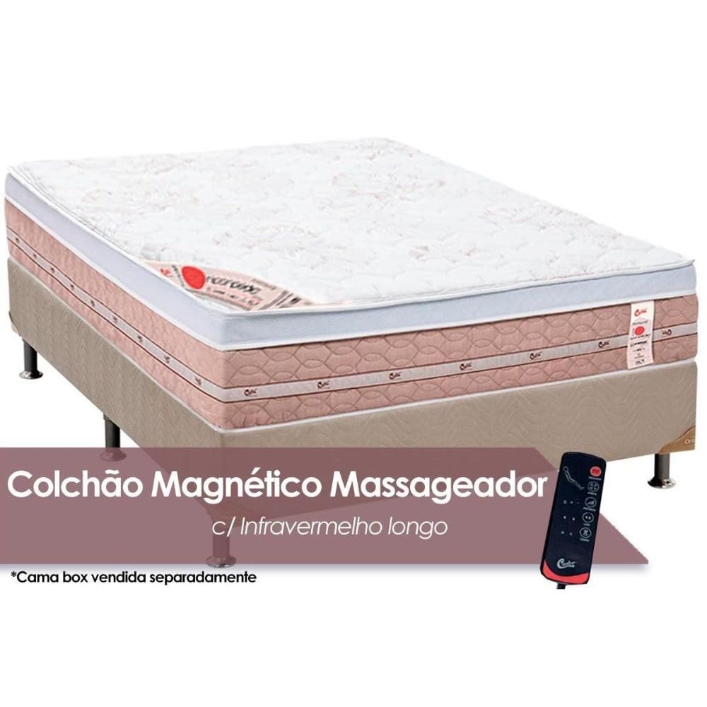 Colchão Casal Magnético c/ Vibro Massagem Molas Tecnopedic Premium Niponpedic (138x188x32) - Castor