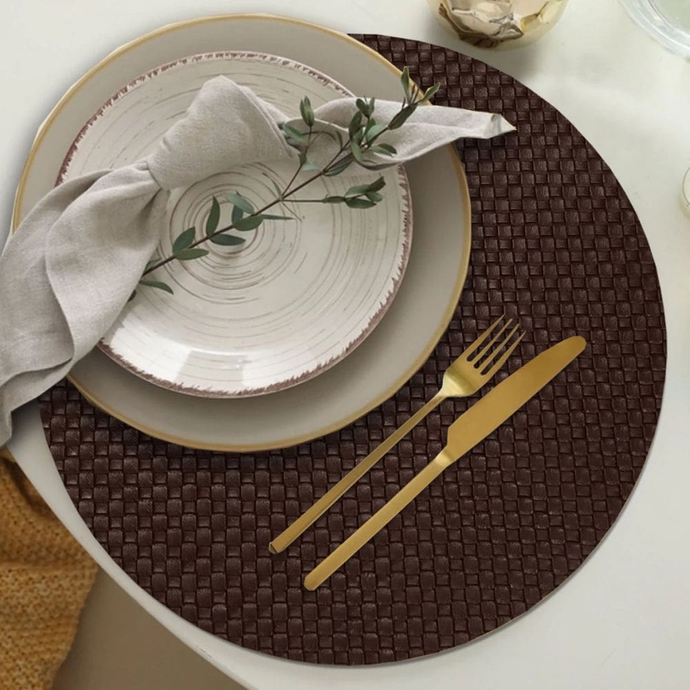 8 Jogo Americano Redondo Sousplat Mesa Posta Luxo Trm Mr