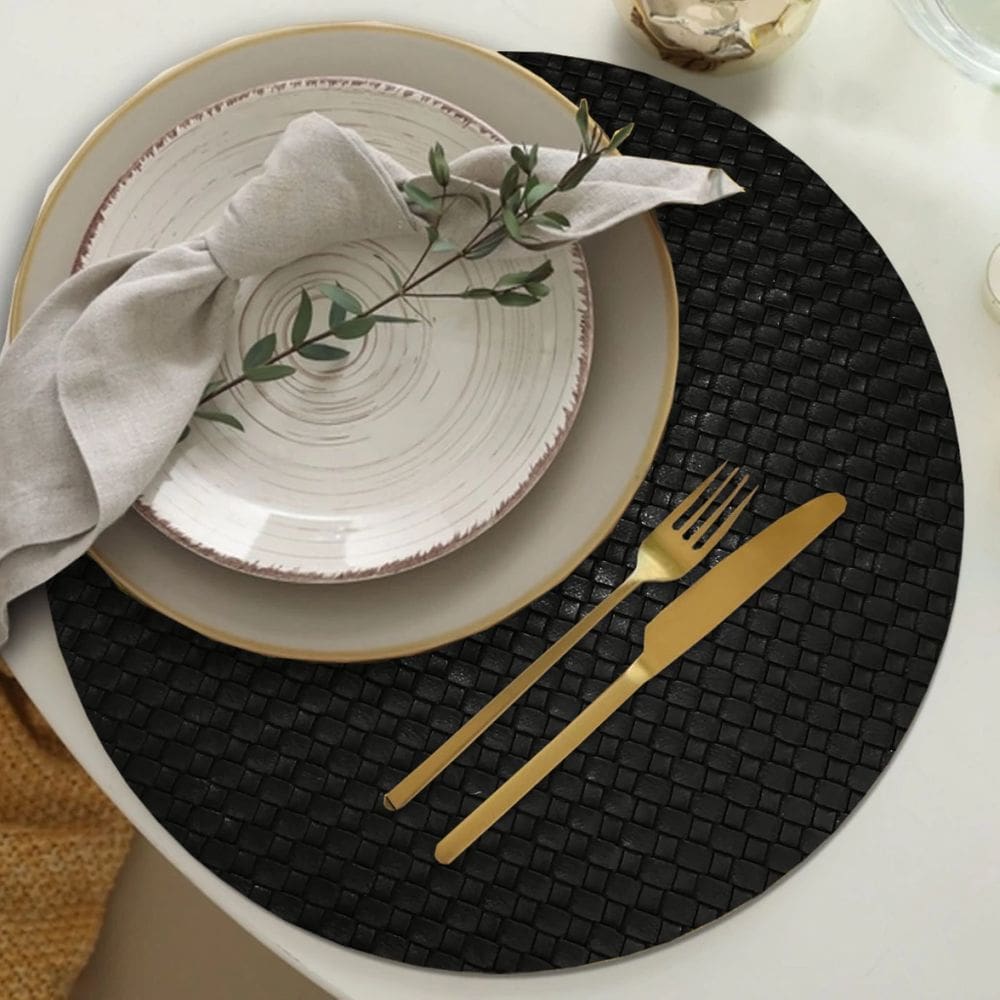 6 Jogo Americano Redondo Sousplat Mesa Posta Luxo Trm Pt