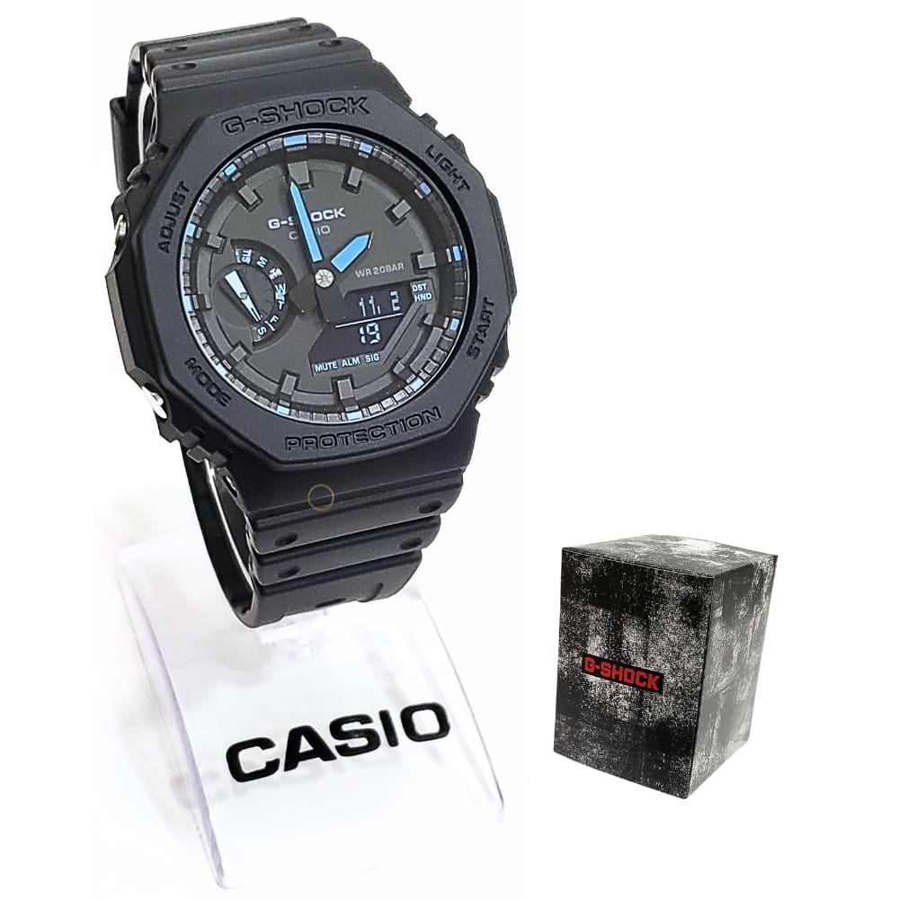 Relógio Casio Masculino Anadigi G Shock Preto Neon GA-2100-1A2DR