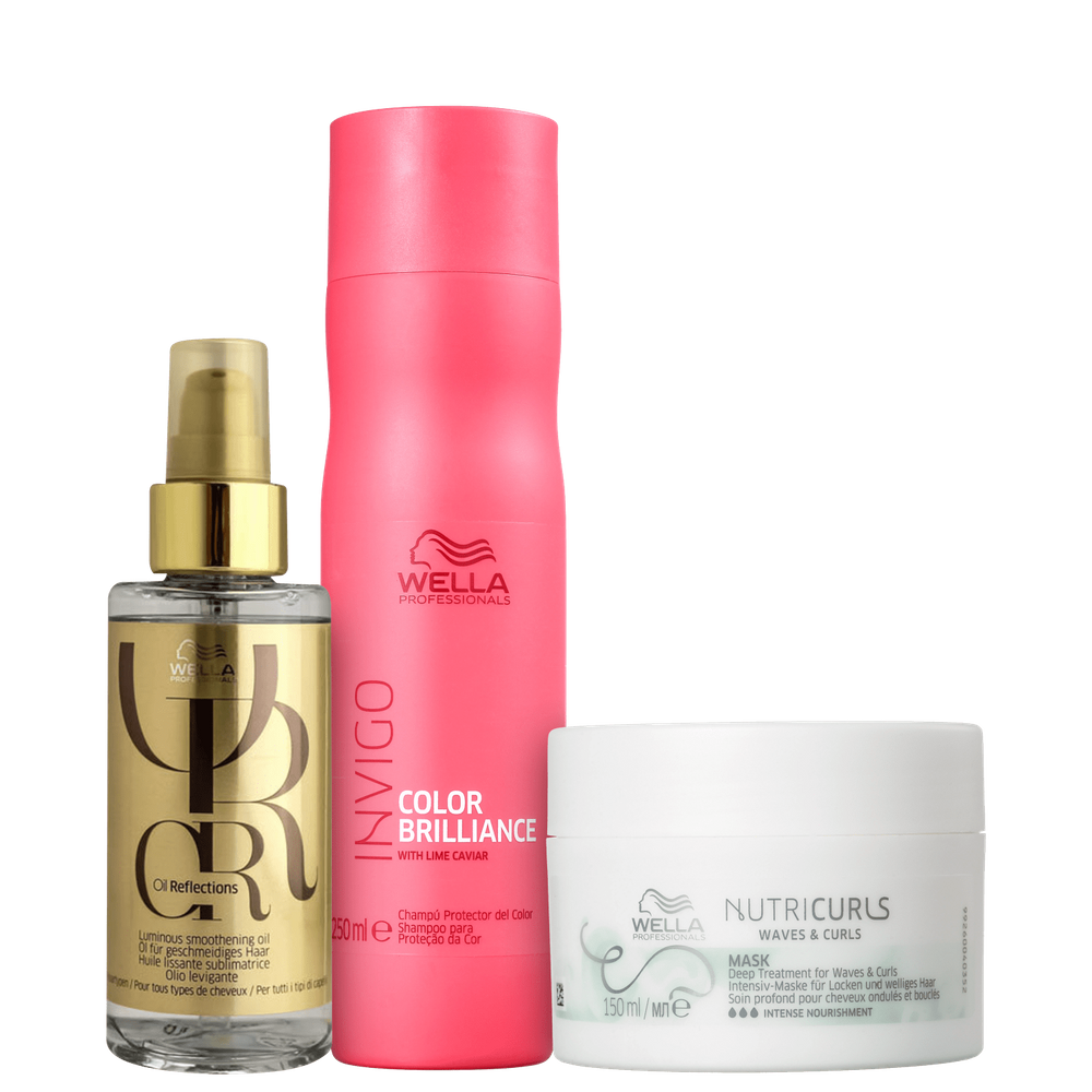 Kit Wella Professionals Invigo Color Brilliance Nutricurls Oil Reflections Trio (3 Produtos)