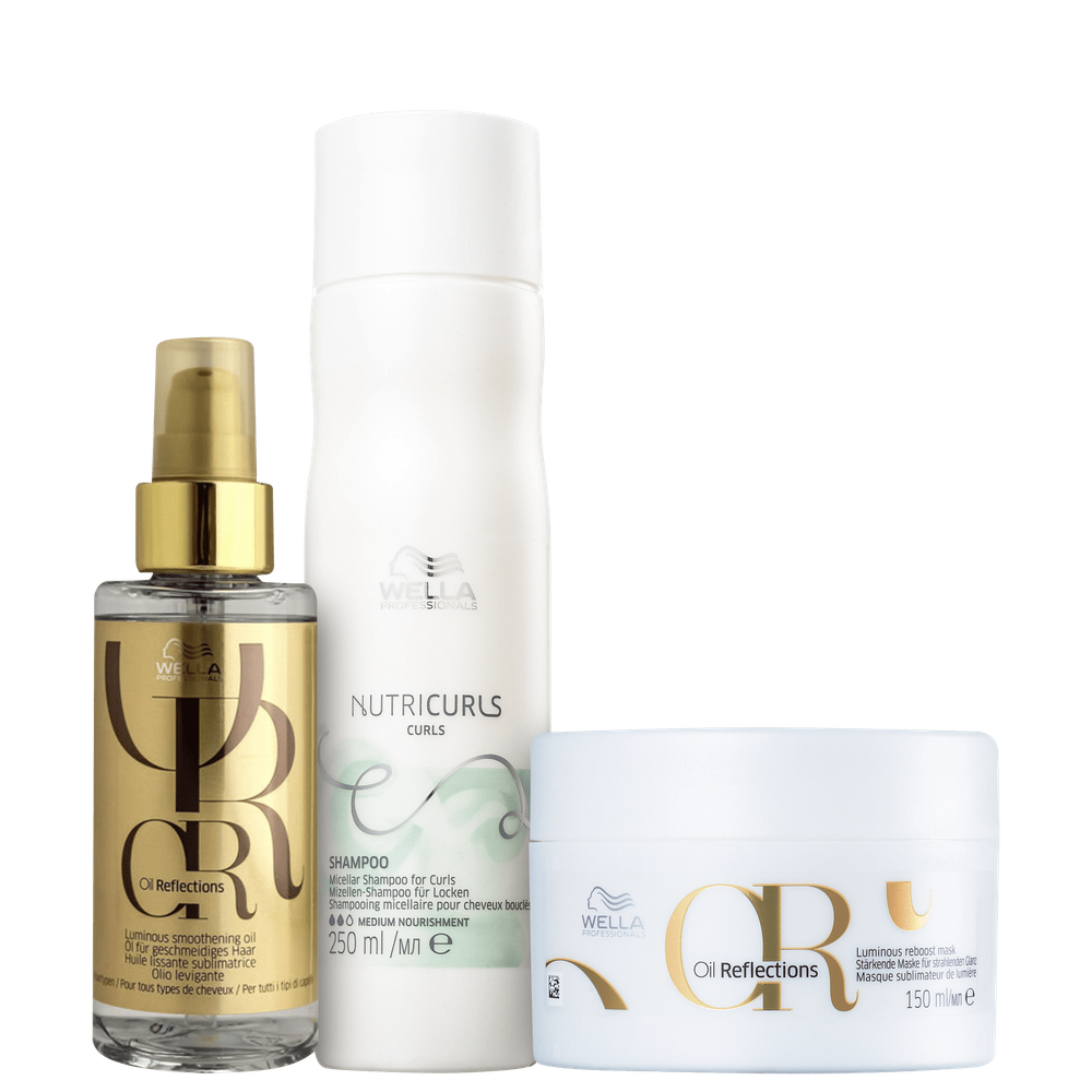 Kit Wella Professionals Nutricurls Oil Reflections Trio de Cuidados (3 Produtos)
