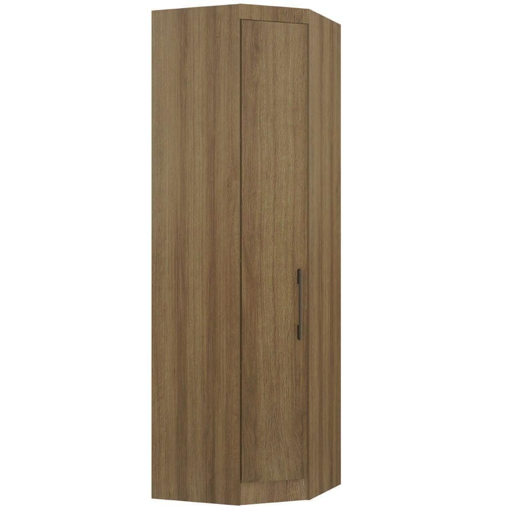 Guarda Roupa De Canto Diagonal Modulado 70cm 1 Porta Paris Luciane Móveis Avelã Pf Com Avelã Pf