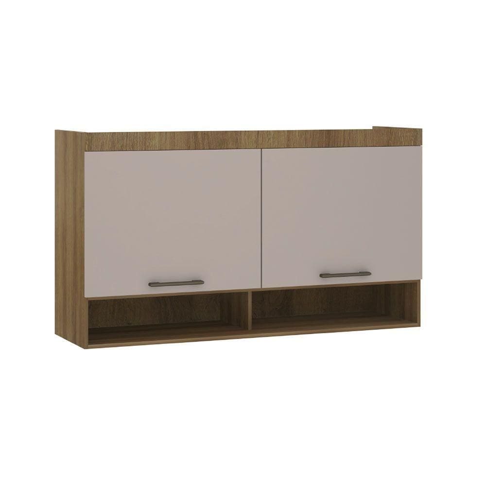 Armário Aéreo Maleiro Modulado 145cm 2 Portas Basculantes Paris Avelã Pf Com Cinammon Pf