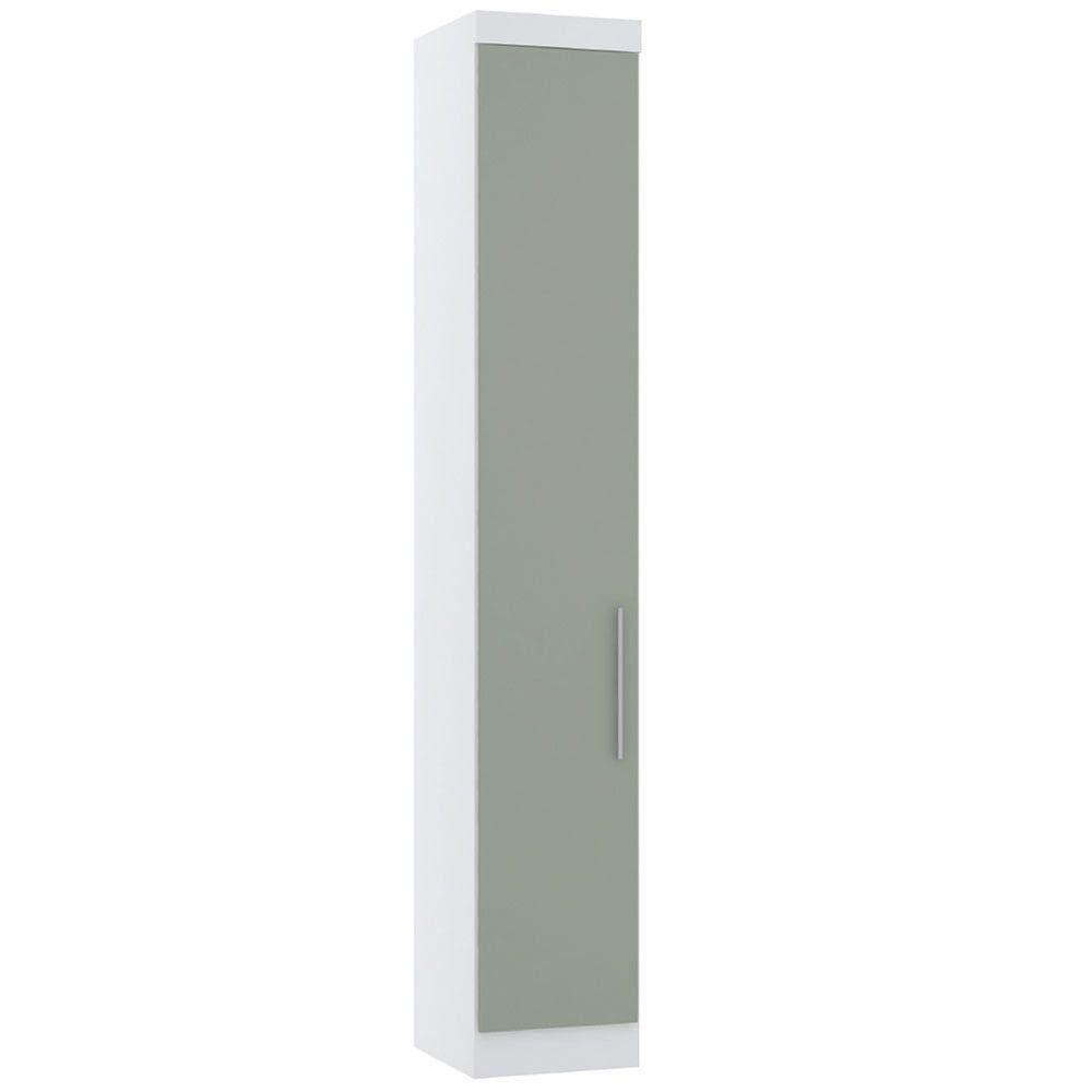 Guarda Roupa Modulado 38cm 1 Porta Alpes Luciane Móveis Branco Pf Com Verde Pf